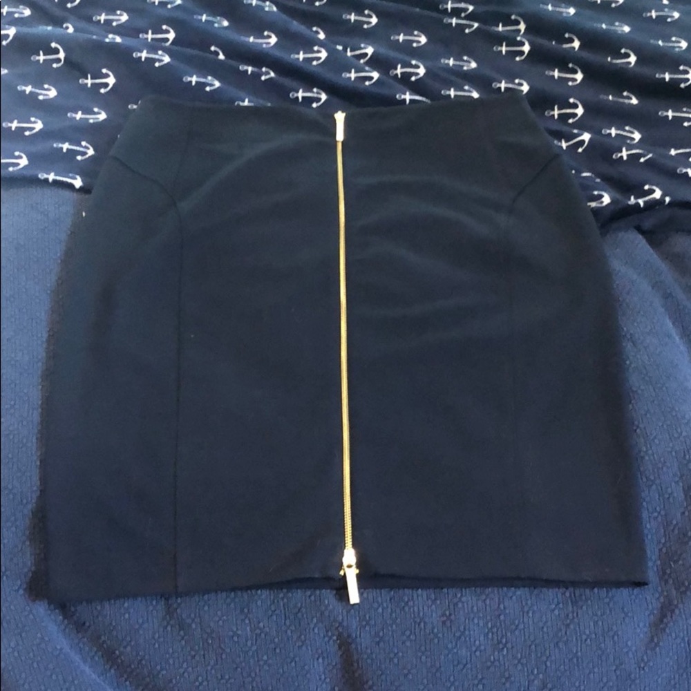 Michael Kors navy pencil skirt w/ gold zipper